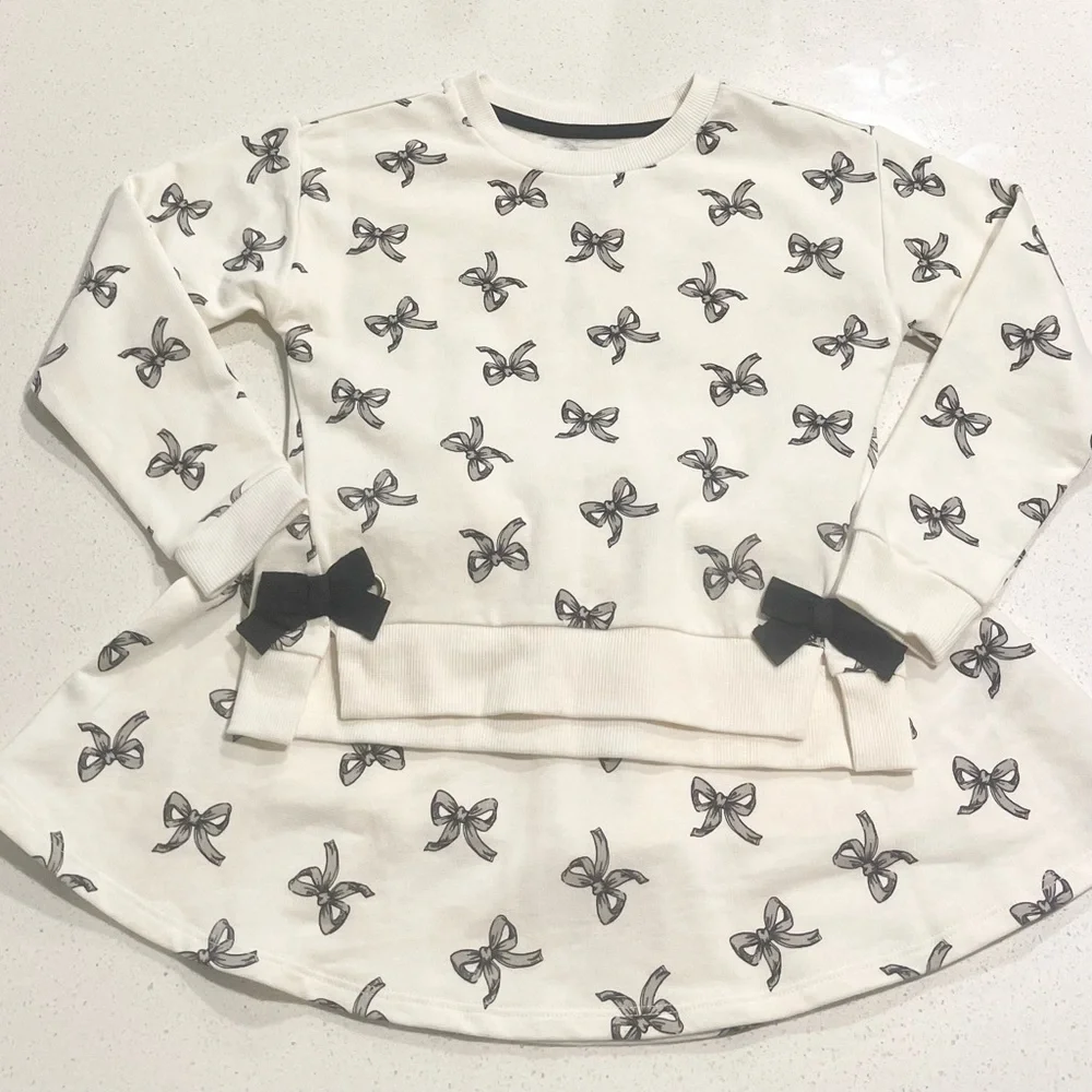 Rachel Zoe Cream Bow Print Top and Skirt Set